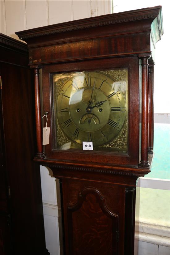 William Parkinson of Lancaster. A George III mahogany banded oak eight day longcase clock(-)